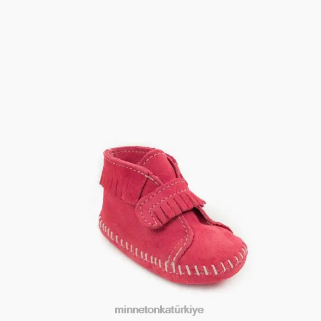 ayakkabı TR Minnetonka çocuklar önden bağlamalı bootie sıcak pembe F4V6V487