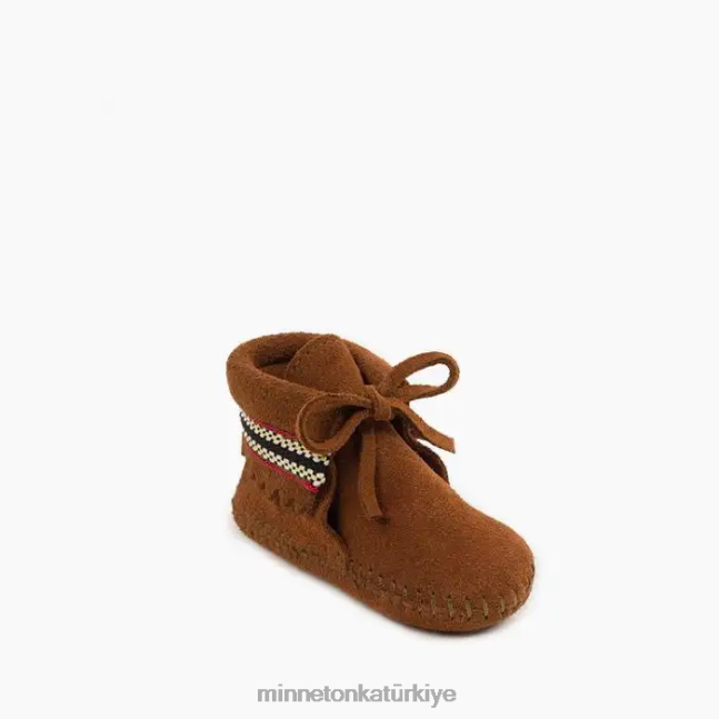ayakkabı TR Minnetonka çocuklar örgü patik kahverengi F4V6V484