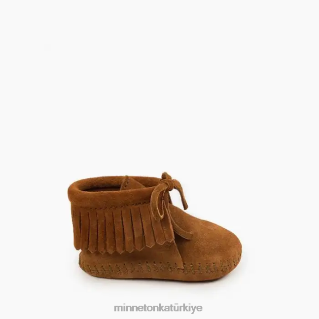 ayakkabı TR Minnetonka çocuklar saçaklı patik kahverengi F4V6V488