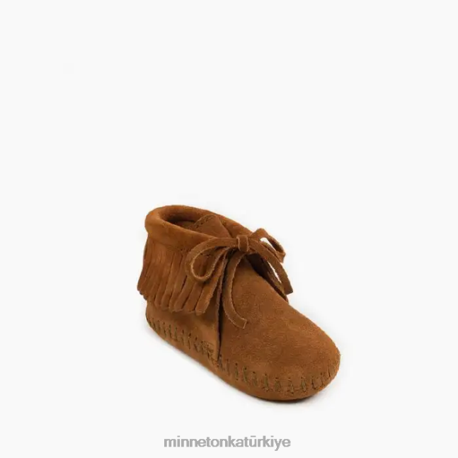 ayakkabı TR Minnetonka çocuklar saçaklı patik kahverengi F4V6V488