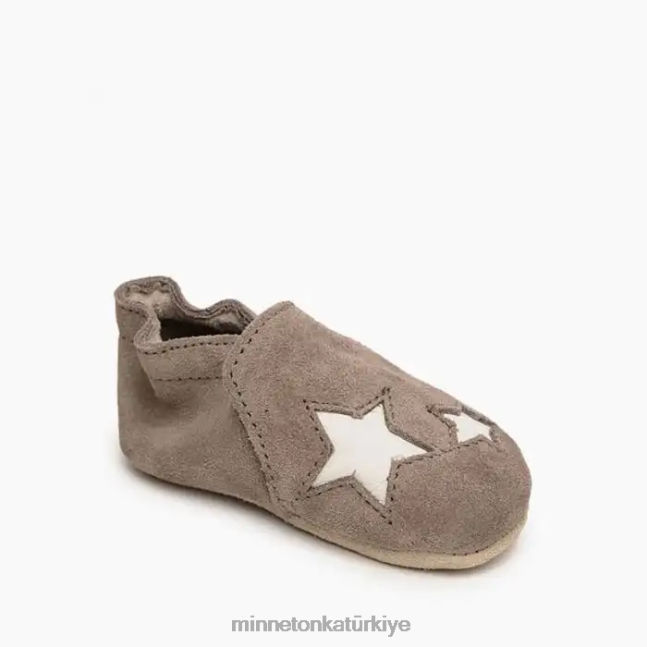 ayakkabı TR Minnetonka çocuklar yıldız bebek patiği gri F4V6V474