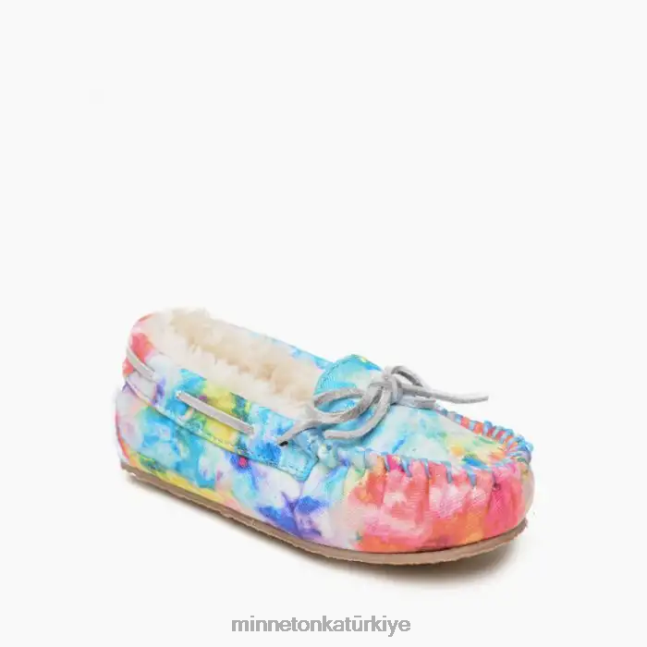 ayakkabı TR Minnetonka çocuklar batik cassie parlak mavi sıçrama F4V6V504