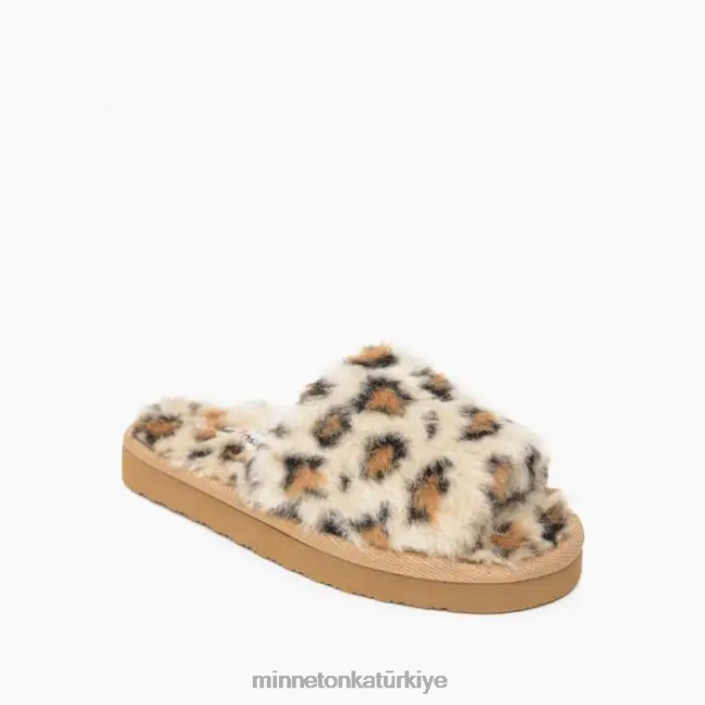 ayakkabı TR Minnetonka çocuklar lyla krem rengi leopar desenli F4V6V505