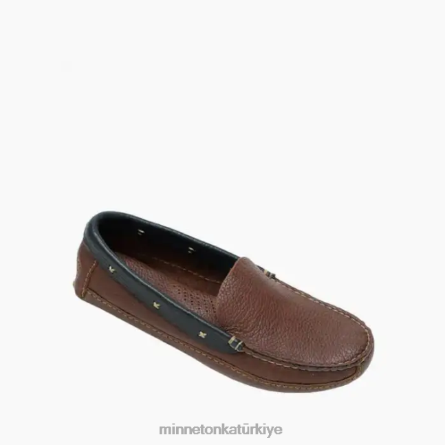 ayakkabı TR Minnetonka erkekler p.w. mokasen sürüş siyah yakalı kahverengi F4V6V392