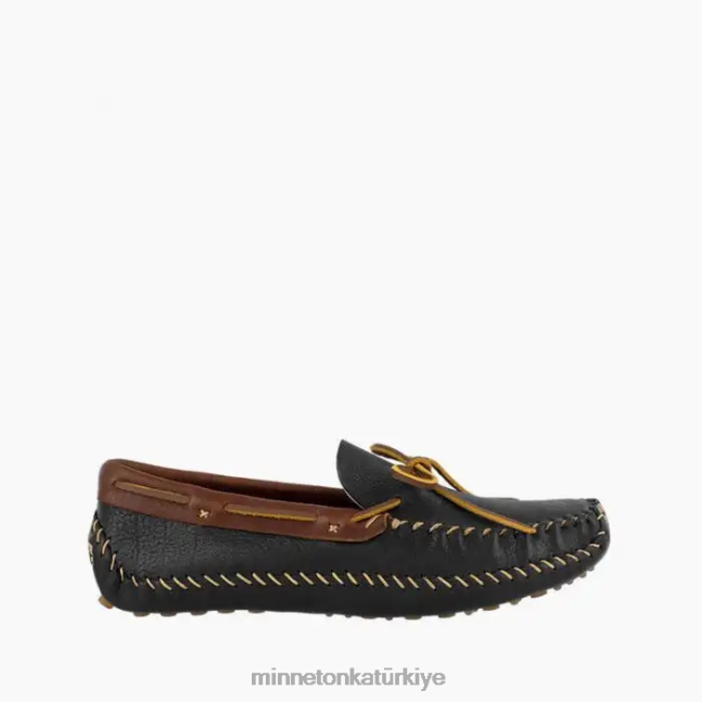 ayakkabı TR Minnetonka erkekler p.w. sürüş moc kahverengi yakalı siyah F4V6V383
