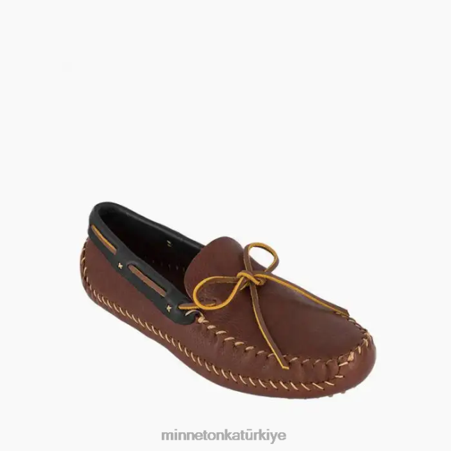 ayakkabı TR Minnetonka erkekler p.w. sürüş moc siyah yakalı kahverengi F4V6V384