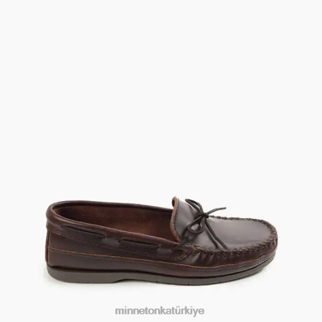 ayakkabı TR Minnetonka erkekler temel sert taban moc koyu kahverengi F4V6V340