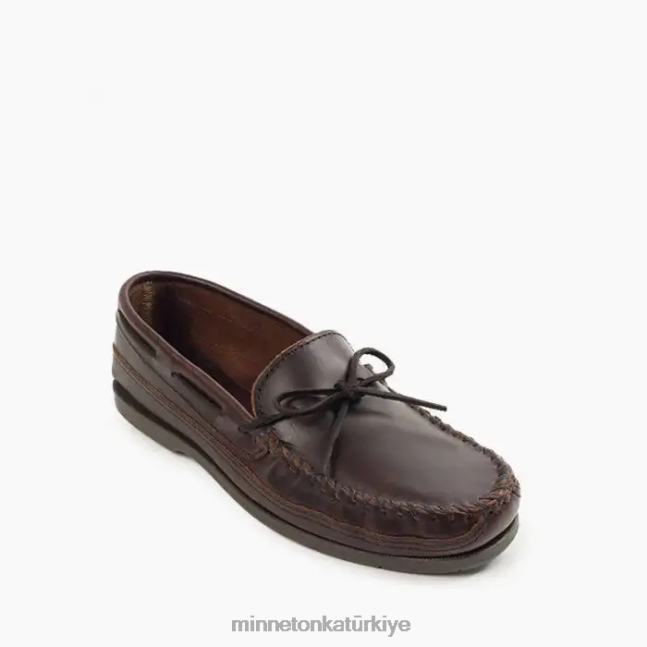 ayakkabı TR Minnetonka erkekler temel sert taban moc koyu kahverengi F4V6V340