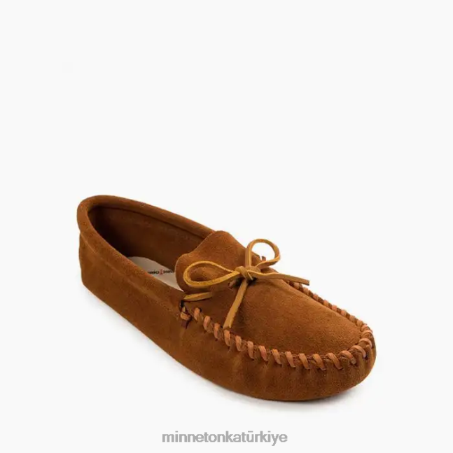 ayakkabı TR Minnetonka erkekler deri bağcıklı yumuşak taban kahverengi F4V6V360