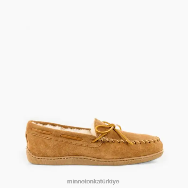ayakkabı TR Minnetonka erkekler koyun derisi sert taban moc altın bronzluk F4V6V402