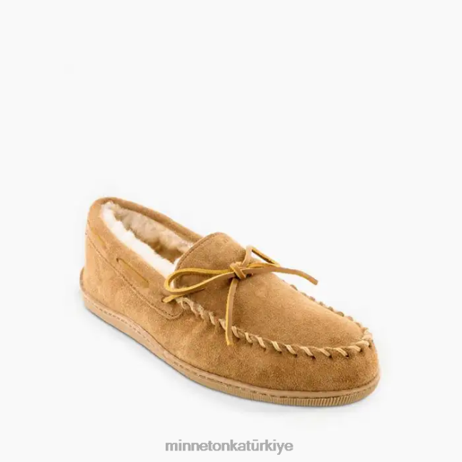 ayakkabı TR Minnetonka erkekler koyun derisi sert taban moc altın bronzluk F4V6V402