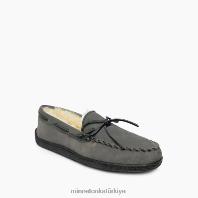 ayakkabı TR Minnetonka erkekler koyun derisi sert taban moc gri F4V6V403
