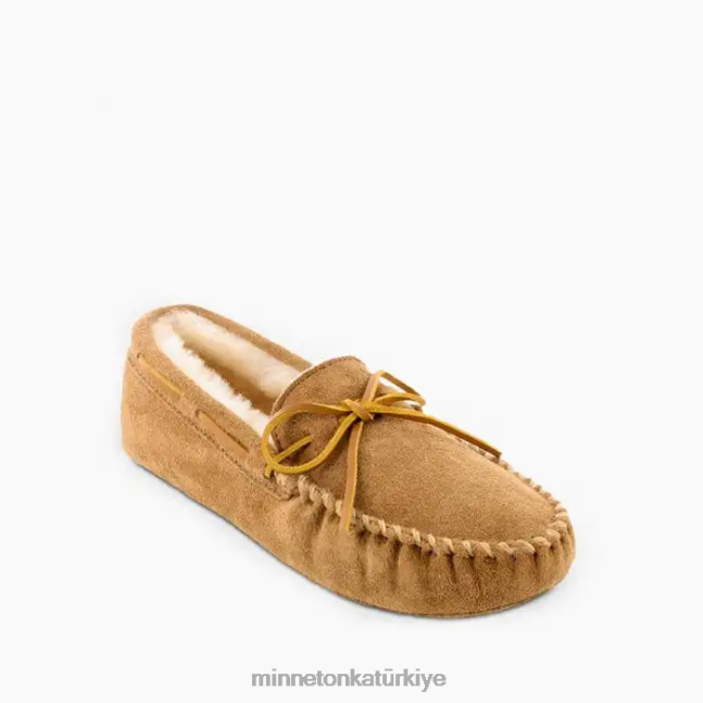 ayakkabı TR Minnetonka erkekler koyun derisi yumuşak taban moc altın bronzluk F4V6V404