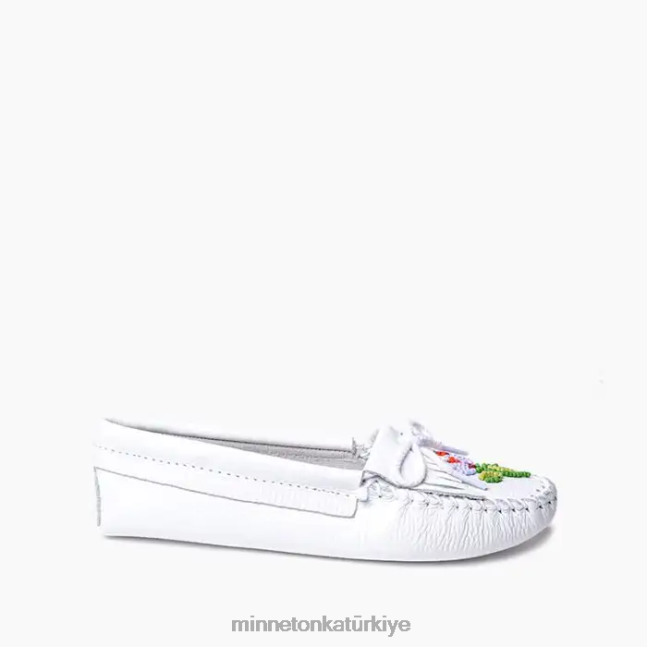 ayakkabı TR Minnetonka kadınlar Ziigwan Waabigwan Yumuşak Taban Moc beyaz F4V6V141