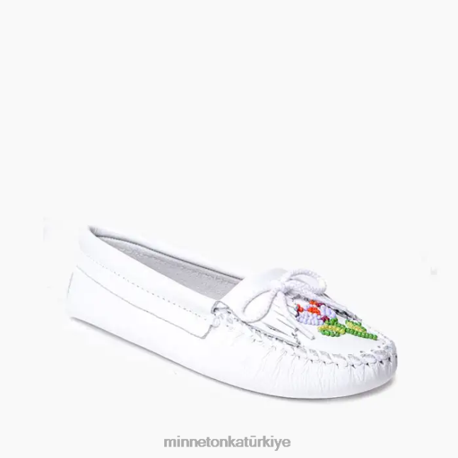 ayakkabı TR Minnetonka kadınlar Ziigwan Waabigwan Yumuşak Taban Moc beyaz F4V6V141