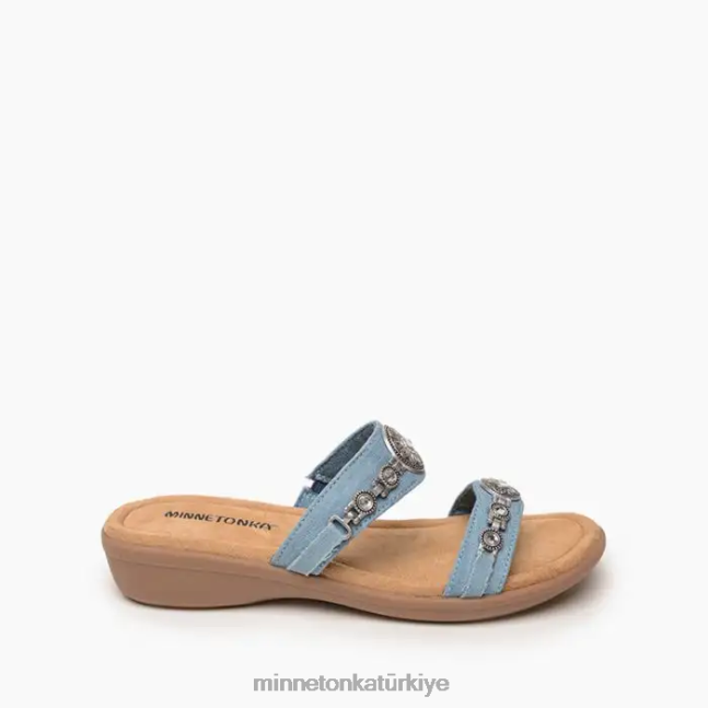 ayakkabı TR Minnetonka kadınlar Brenn açık mavi denim F4V6V197