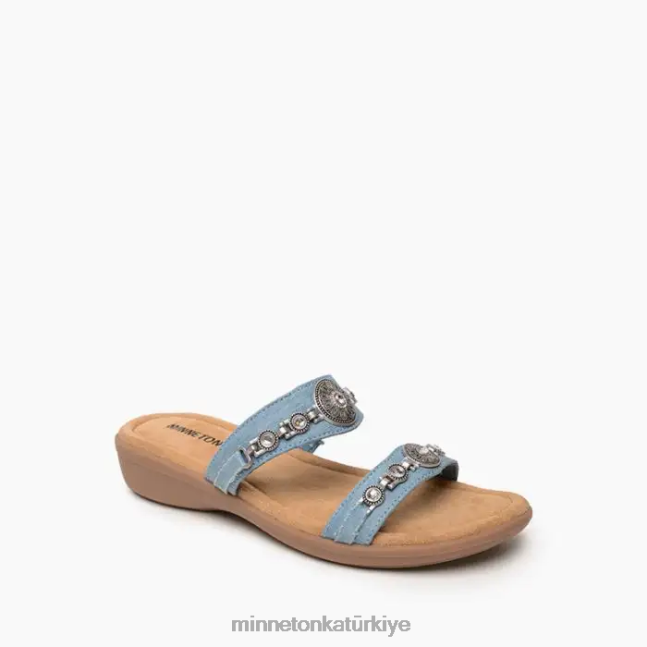ayakkabı TR Minnetonka kadınlar Brenn açık mavi denim F4V6V197