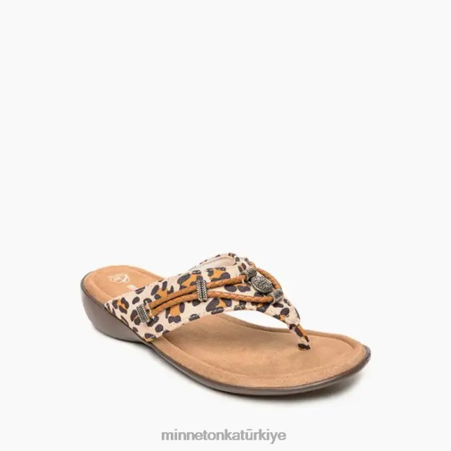 ayakkabı TR Minnetonka kadınlar Silverthorne 360 krem rengi leopar desenli F4V6V155