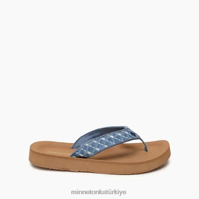 ayakkabı TR Minnetonka kadınlar dikkat açık mavi denim F4V6V188