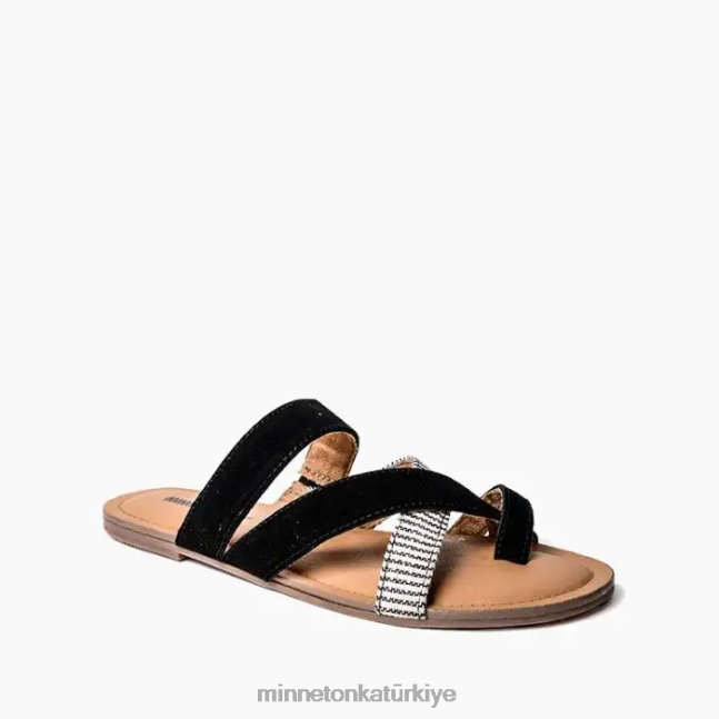 ayakkabı TR Minnetonka kadınlar faribe siyah çoklu F4V6V165