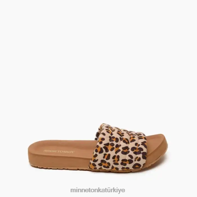 ayakkabı TR Minnetonka kadınlar heidi krem rengi leopar desenli F4V6V177