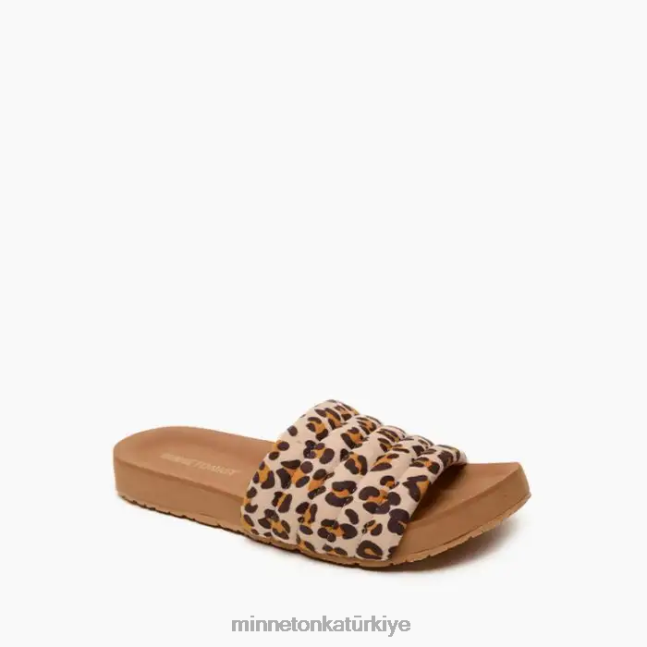 ayakkabı TR Minnetonka kadınlar heidi krem rengi leopar desenli F4V6V177