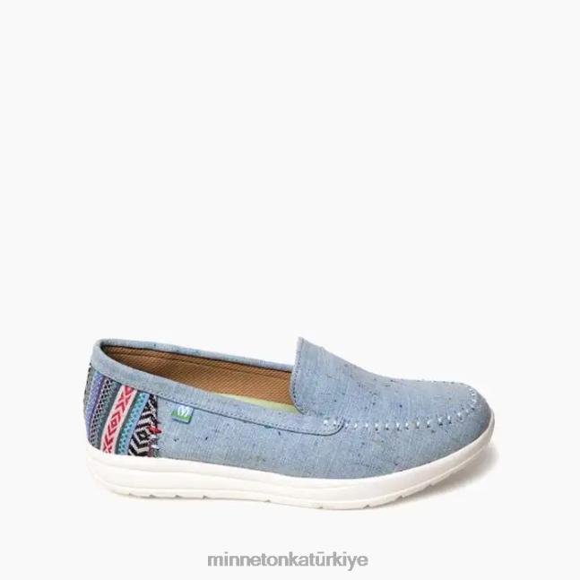 ayakkabı TR Minnetonka kadınlar keşfetmek hafif denim lekesi F4V6V105