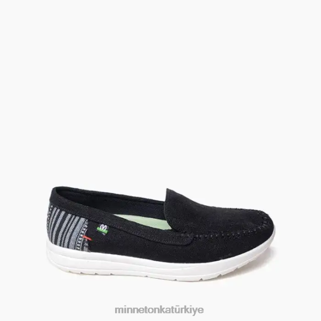 ayakkabı TR Minnetonka kadınlar keşfetmek siyah keten F4V6V104