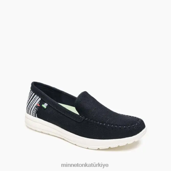 ayakkabı TR Minnetonka kadınlar keşfetmek siyah keten F4V6V104