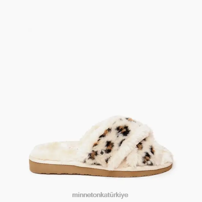 ayakkabı TR Minnetonka kadınlar Lilly krem rengi leopar desenli F4V6V282