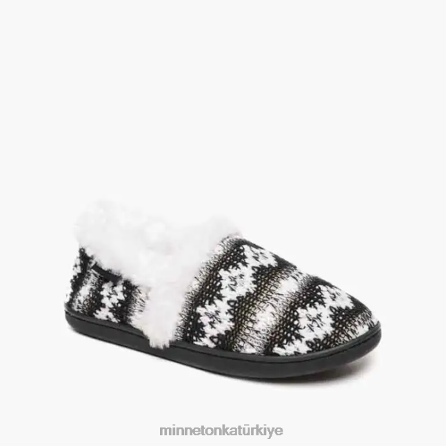 ayakkabı TR Minnetonka kadınlar dina siyah beyaz örgü F4V6V248