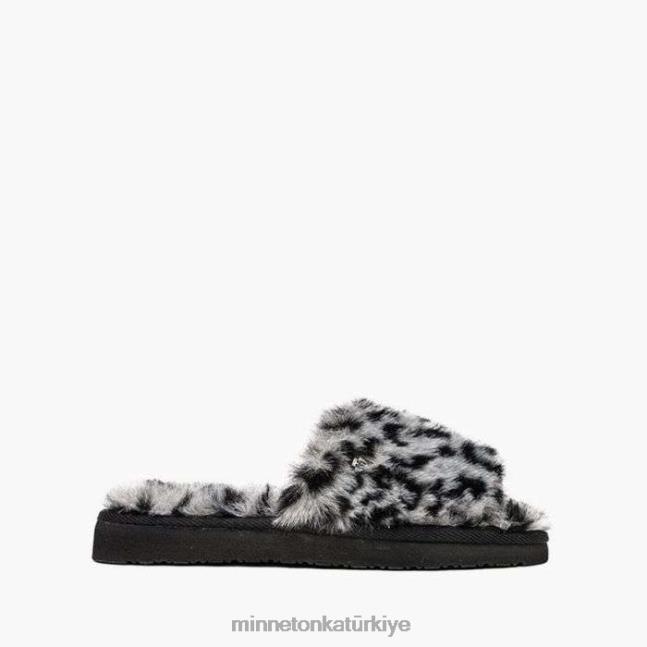 ayakkabı TR Minnetonka kadınlar hahaha gri leopar desenli F4V6V292