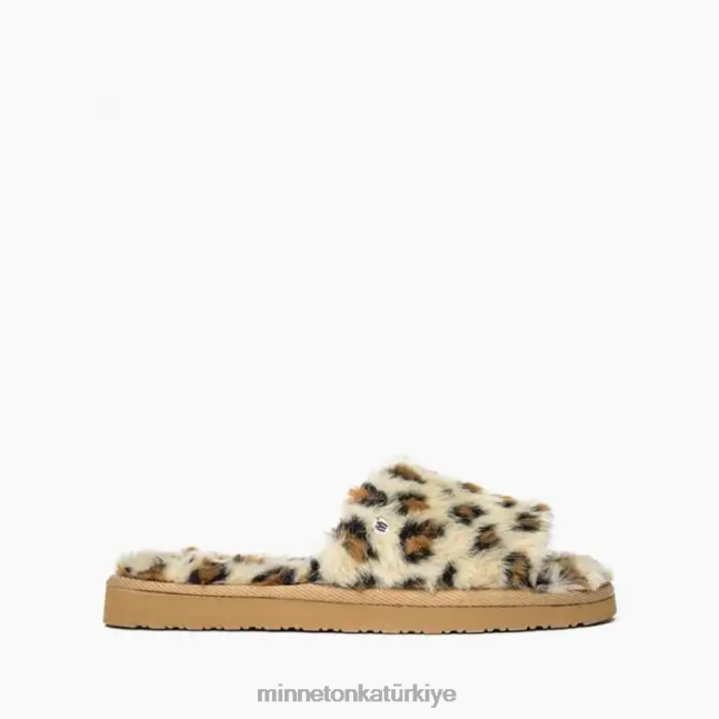 ayakkabı TR Minnetonka kadınlar hahaha krem rengi leopar desenli F4V6V290