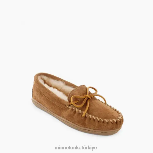 ayakkabı TR Minnetonka kadınlar koyun derisi sert taban moc altın bronzluk F4V6V220