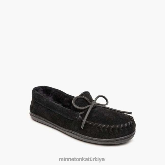 ayakkabı TR Minnetonka kadınlar koyun derisi sert taban moc siyah F4V6V219