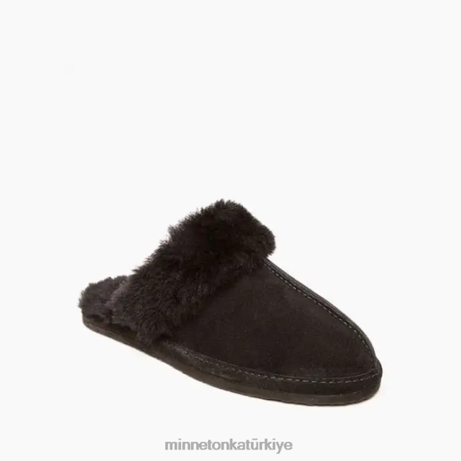 ayakkabı TR Minnetonka kadınlar koyun derisi slayt siyah F4V6V234