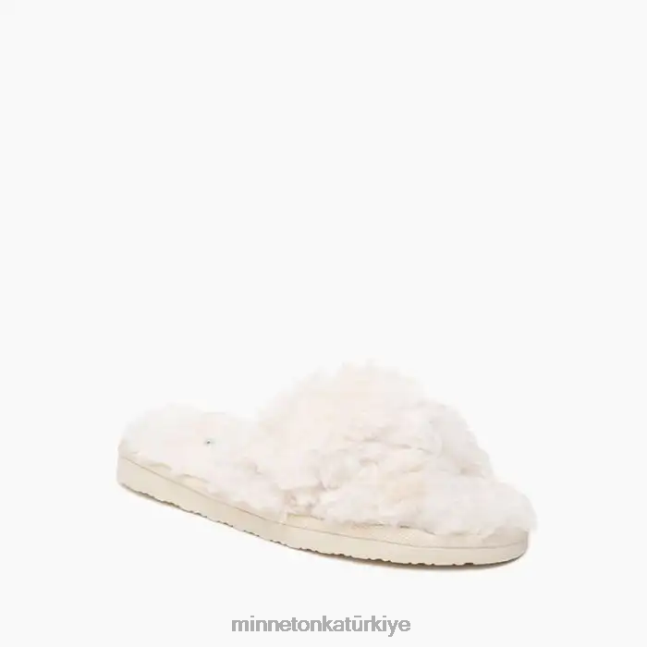 ayakkabı TR Minnetonka kadınlar oyuncak çapraz bant krem F4V6V302